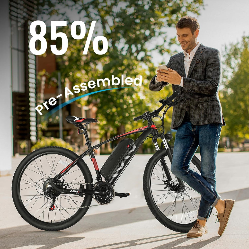 Vivi Electric Bike for Adults, 27.5" Electric Mountain Bike, 500W Class 2 eBike 48V 499WH Removable Battery, Up to 50 Miles Range, 21 S Adult Electric Bicycles