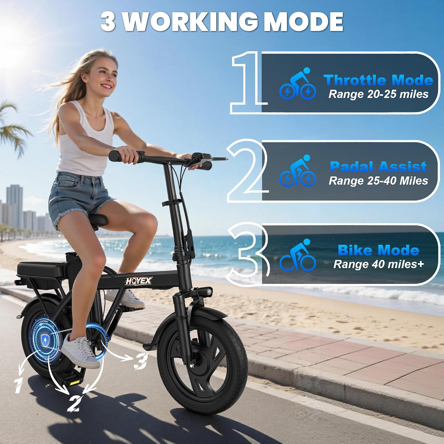 Electric Bike for Adults 14"/20"/26" Ebike 48V 500W/ 1500W