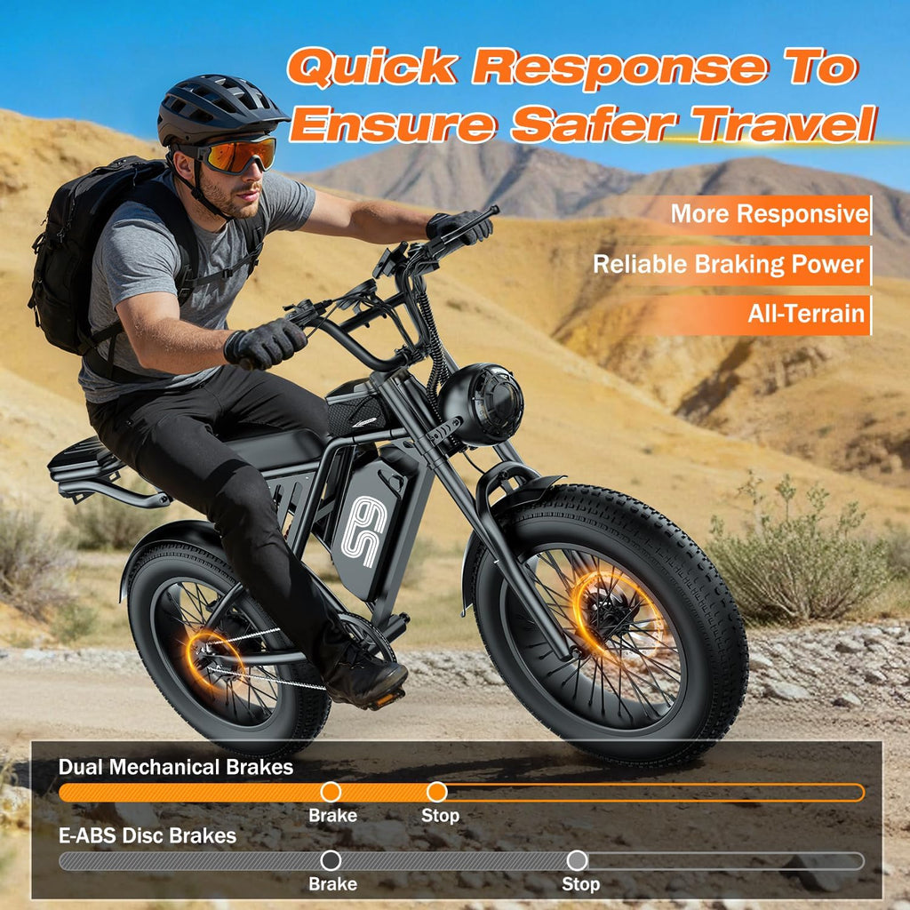 ASKGO Electric Bike for Adults, 2500W Peak Electric Dirt Bike, 36MPH 65Miles E Bike with 48V 20AH Removable Battery, 16"/20" Fat Tire All-Terrain Ebike with NFC Unlock