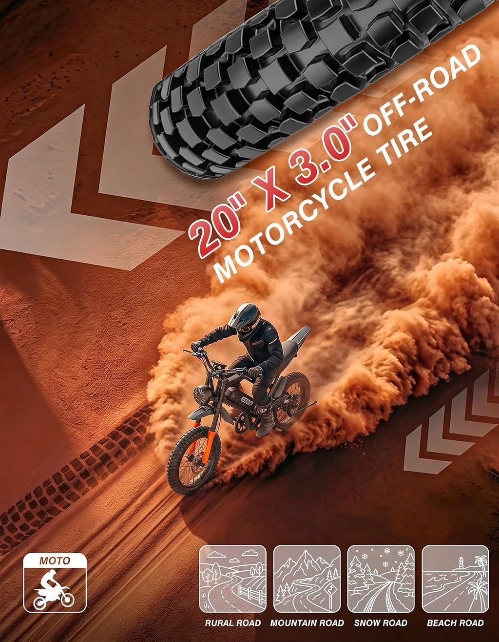 This electric bicycle is equipped with a high-performance 2500W peak brushless motor, with a top speed of up to an astonishing 28MPH and a torque of 50Nm, making it easy to handle 35 ° steep slopes, soft sand, and muddy forest roads.