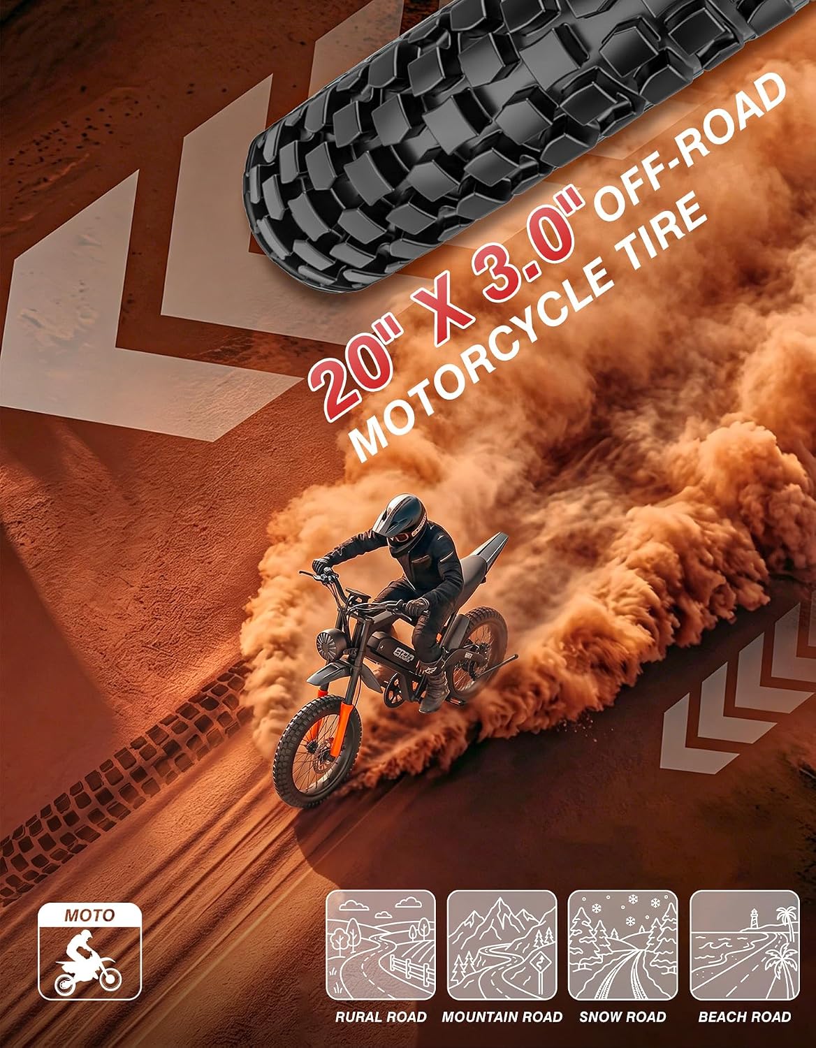 This electric bicycle is equipped with a high-performance 2500W peak brushless motor, with a top speed of up to an astonishing 28MPH and a torque of 50Nm, making it easy to handle 35 ° steep slopes, soft sand, and muddy forest roads.