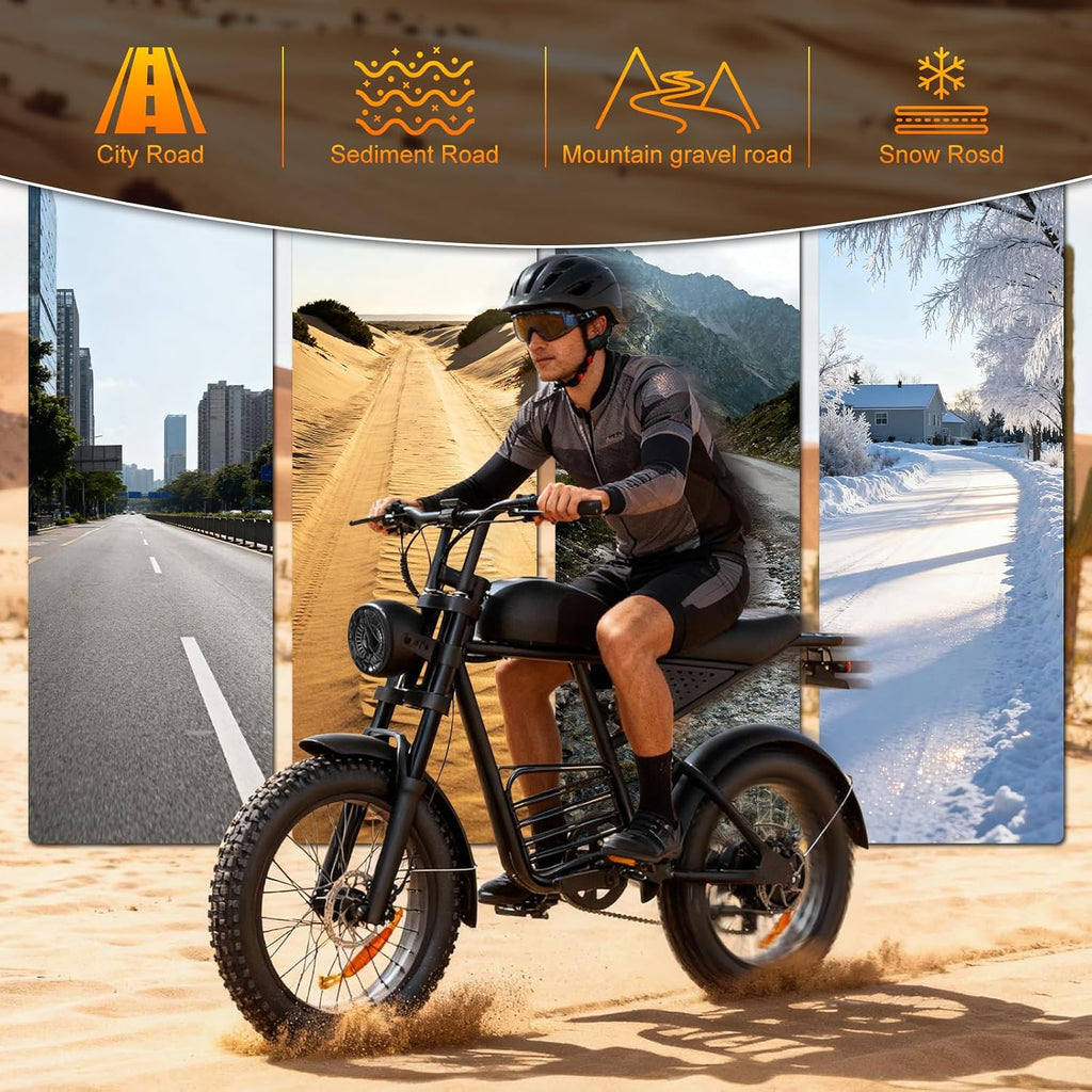 20 Inch Adult Electric Bike, 1500W/3000W Peak Motor 30-38MPH Max 50-90 Mile 15.6/18.9Ah/35Ah Battery, Motorcycle Type ebike,Shipped from USA