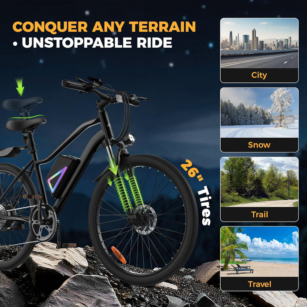 Ebikes for Adults, 1500W/1000W Peak Motor 14" & 26" Electric Bike