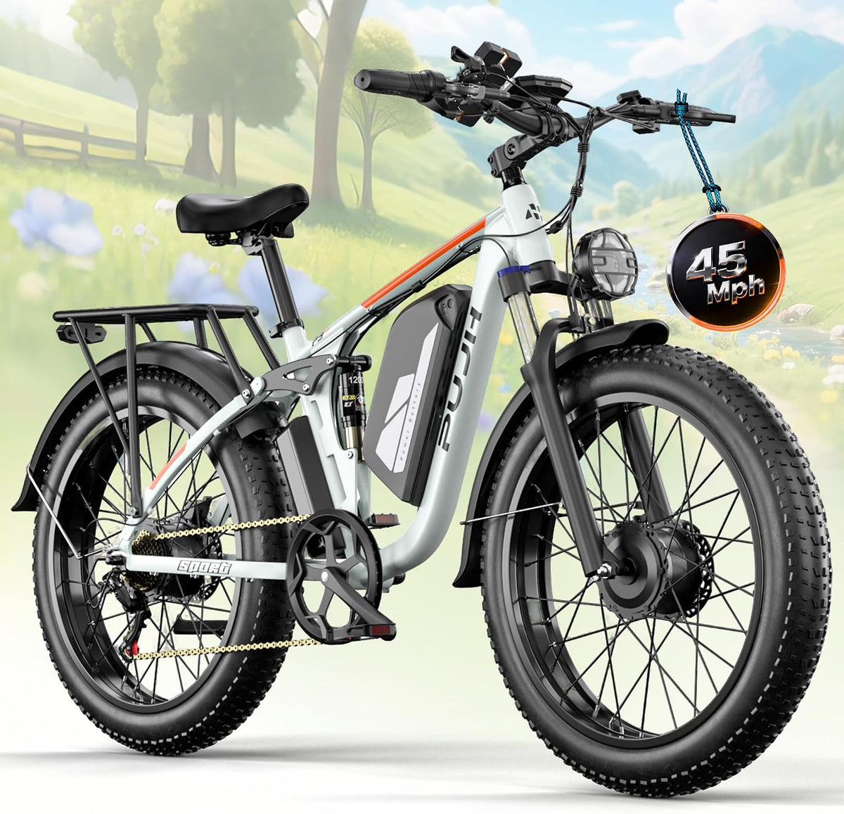 6000W 60V Dual Motor Electric Bike Up to 100Mi 24" Fat Tire for Adults