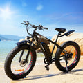 Electric Bike 26" Fat Tire Electric Bike for Adult, Peak 750W 48V 13Ah/ 10Ah Removable Battery Electric Mountain Bike, Commuting Off Road Ebike 7 Speed & Front Suspension Fast Charge