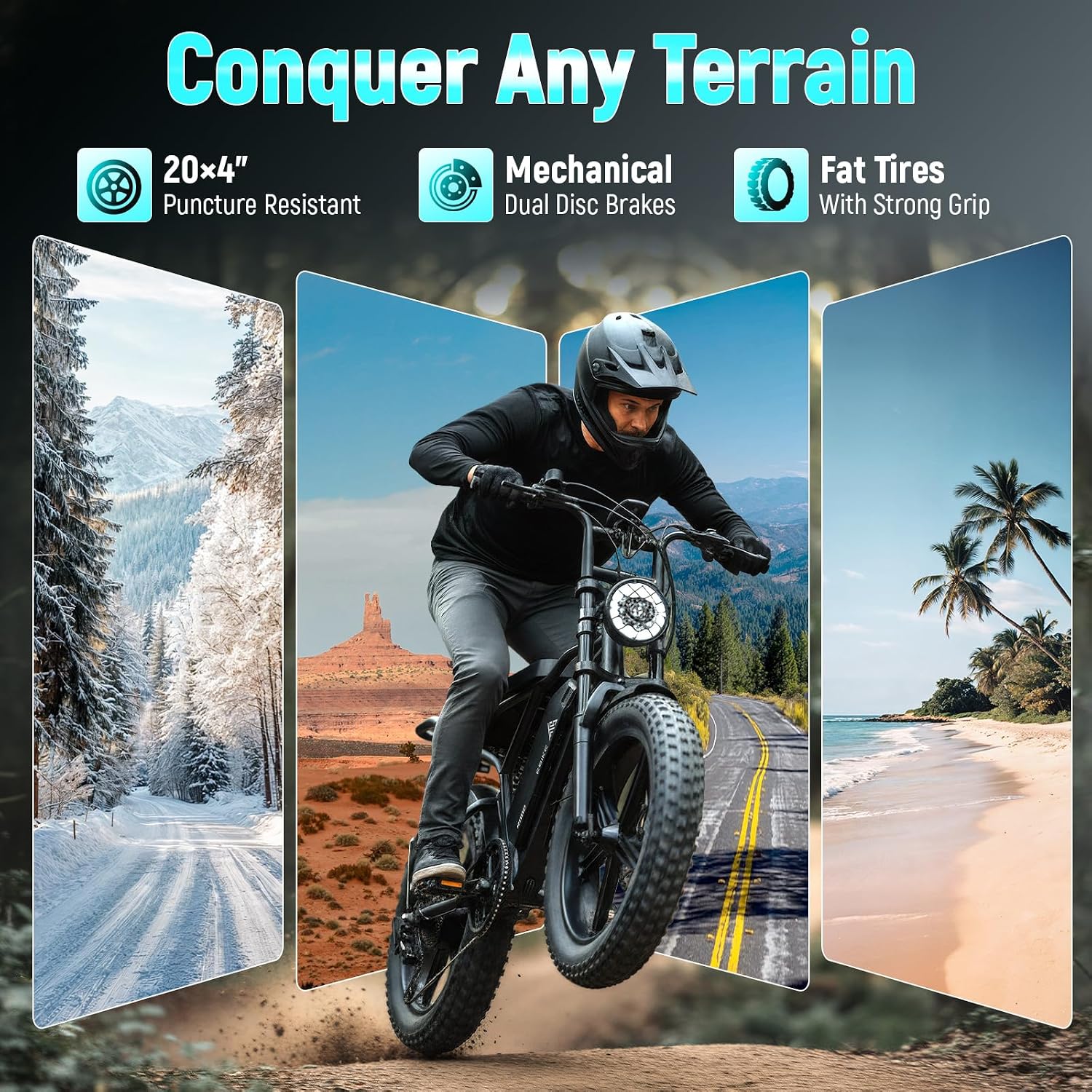 TST Electric Bike - 48V 15Ah Battery, 1500W Peak Motor, 20 * 4.0 Fat Tire