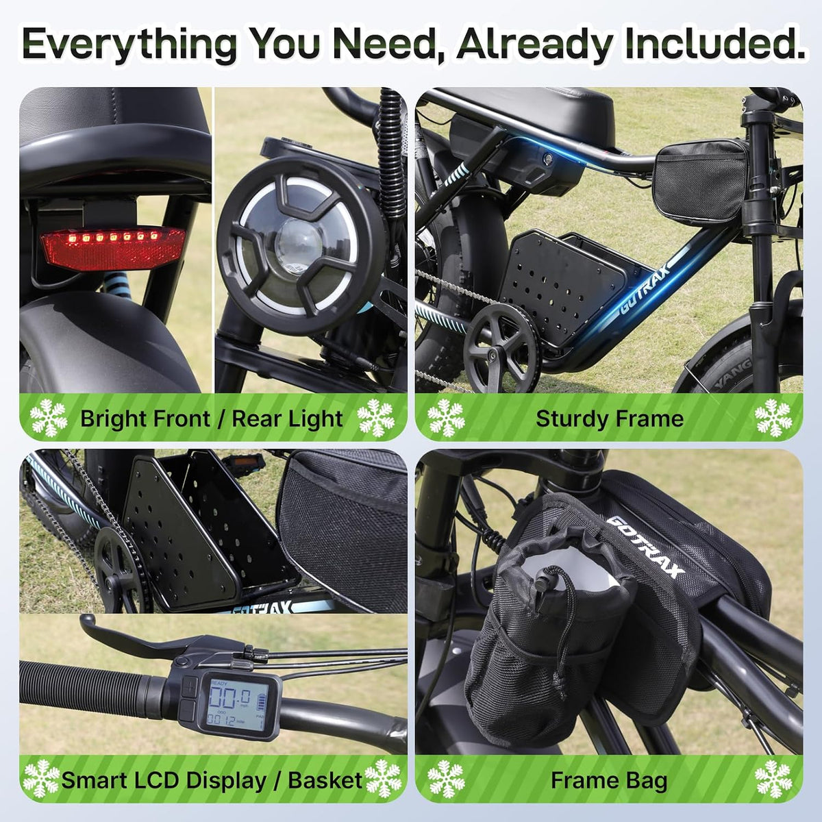 Gotrax R7 20" Electric Bike for Adult, 750W Peak Motor, 45 Miles Range