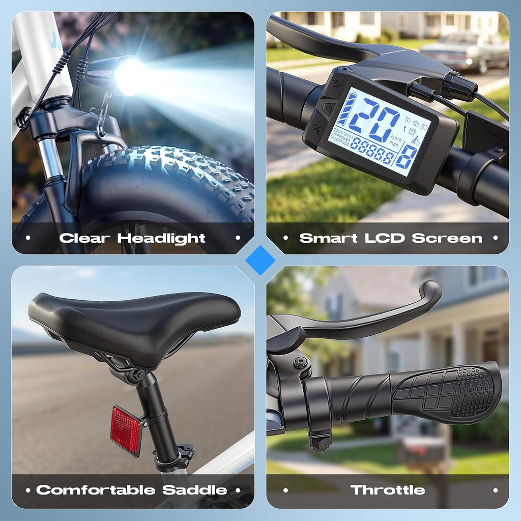Wooken Electric Bike for Adults, 20"x4.0" Fat Tire Electric Bike