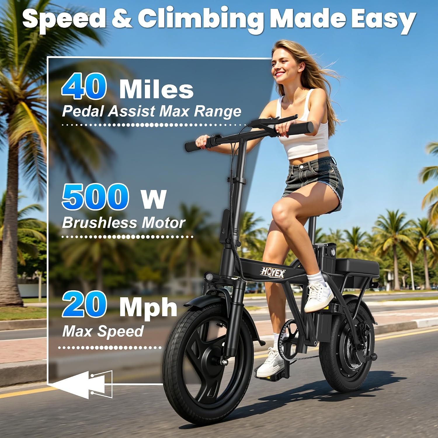 Electric Bike for Adults 14"/20"/26" Ebike 48V 500W/ 1500W