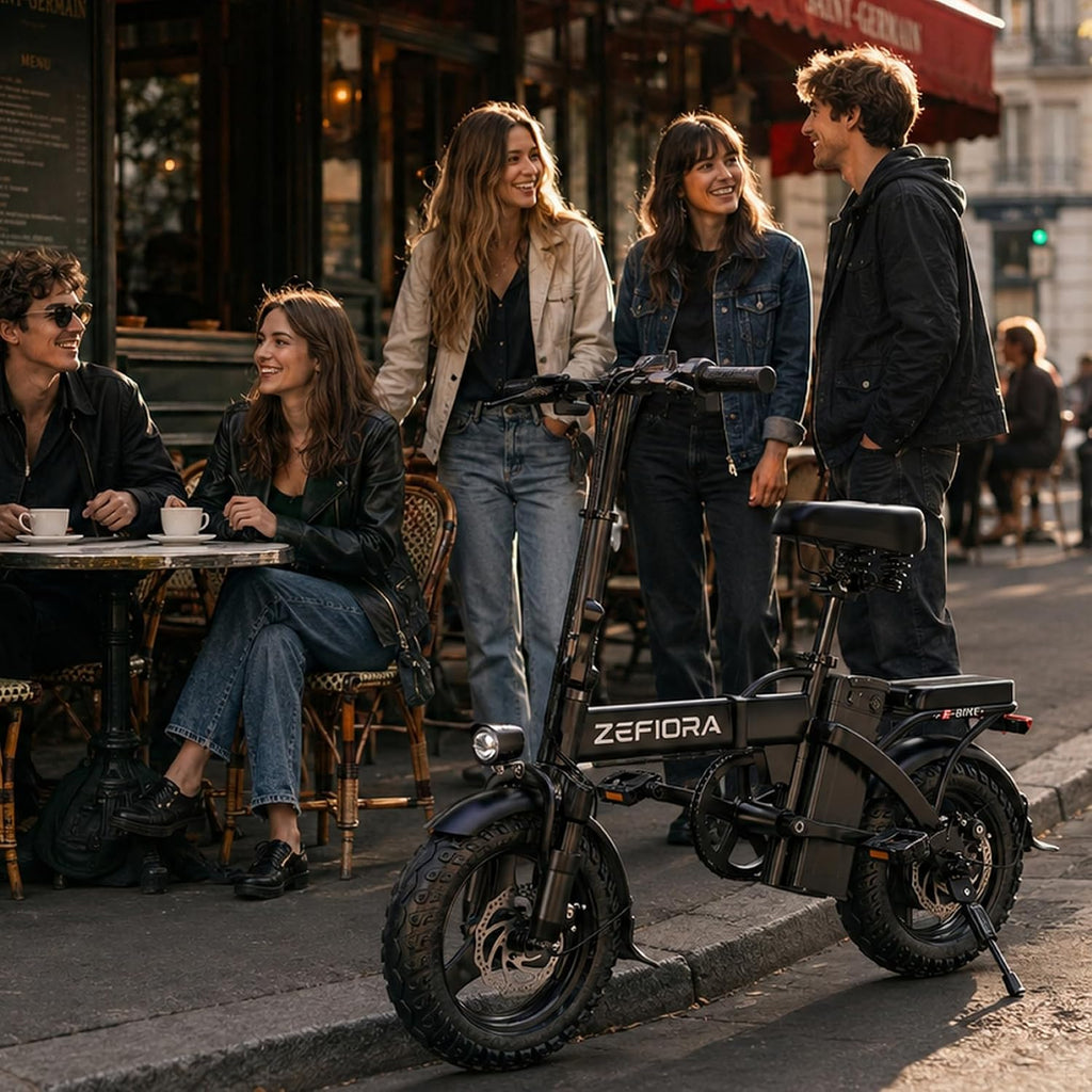 Folding Electric Bike for Adults, 14 Inch Mini Ebike for Commuting