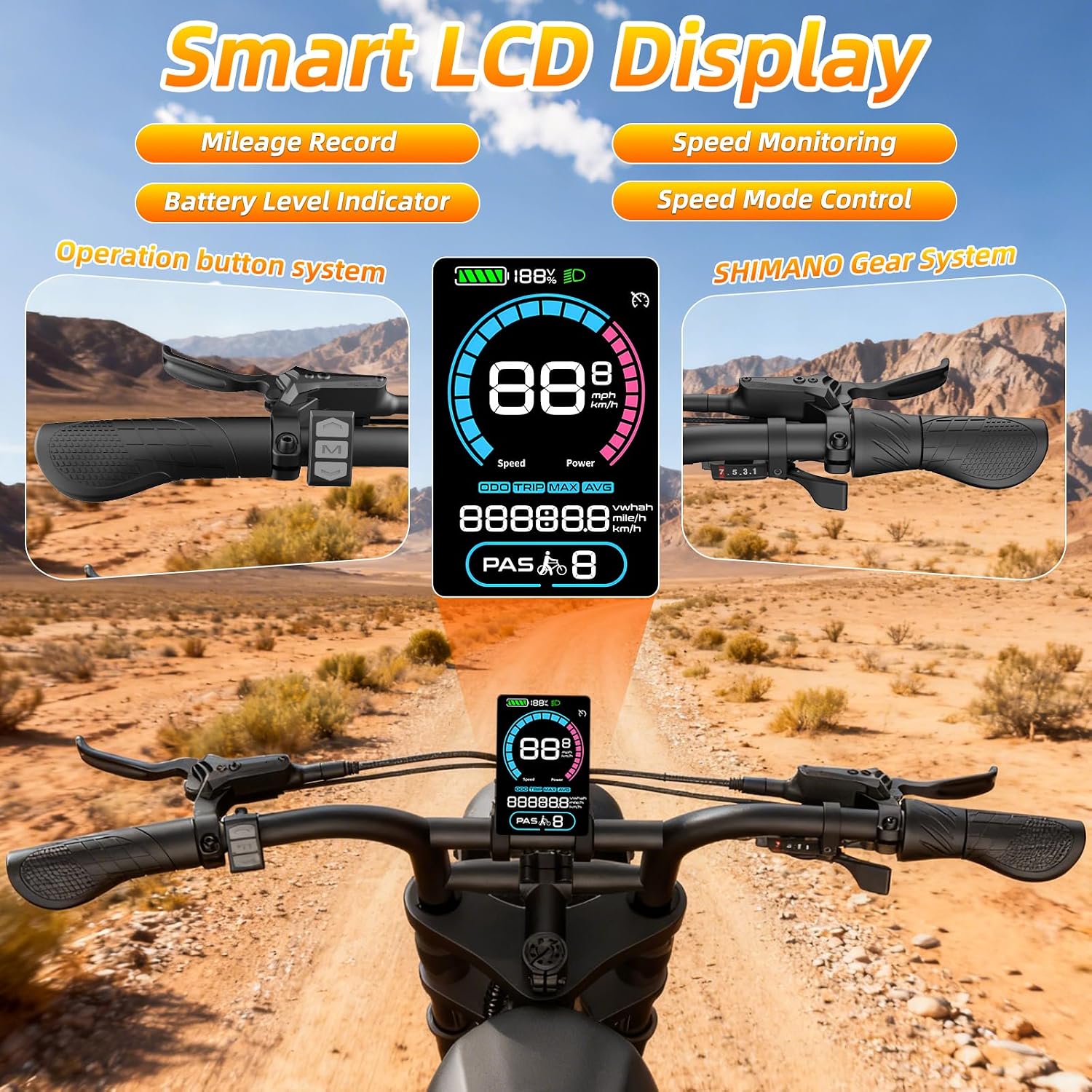 20 Inch Adult Electric Bike, 1500W/3000W Peak Motor 30-38MPH Max 50-90 Mile 15.6/18.9Ah/35Ah Battery, Motorcycle Type ebike,Shipped from USA