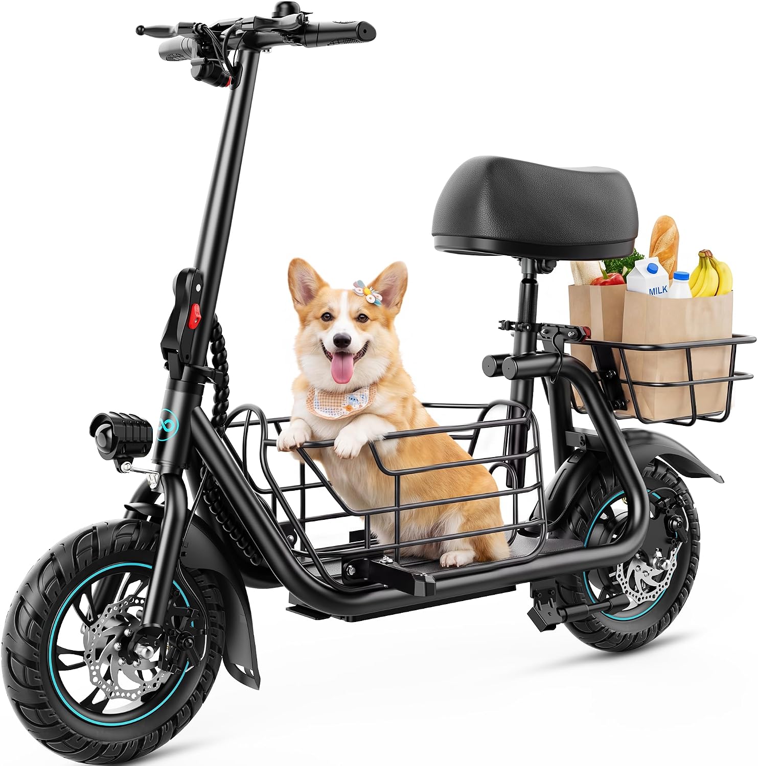 Gyroor Electric Scooter with Seat for Adults 20 Miles Range