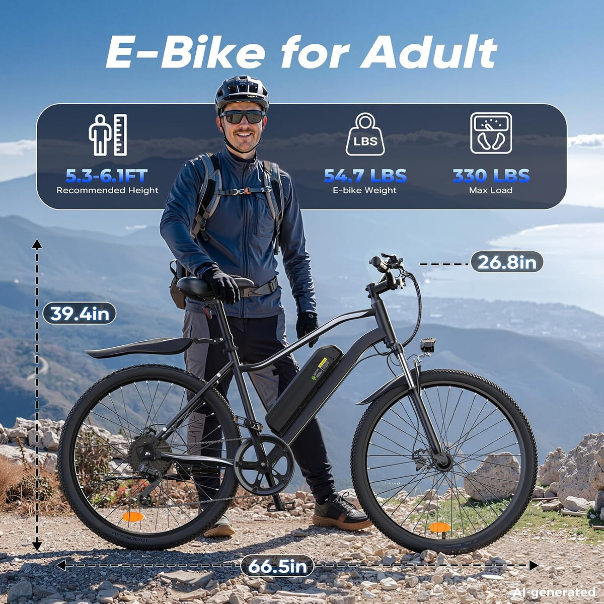 Electric Bike 26 Up to 80 Miles Range