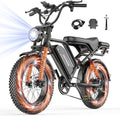 Electric E-Bike | Full Suspension | 1500W Peak Motor | 31/25 mph Top Speed | 25–70 Range | 48V 960/748 Wh Removable Battery | LED Headlights | 20/16-Inch All-Terrain Fat Tires |