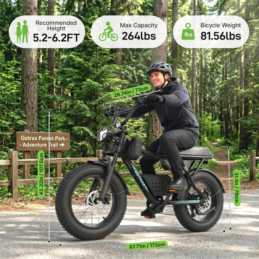 Gotrax R7 20" Electric Bike for Adult, 750W Peak Motor, 45 Miles Range