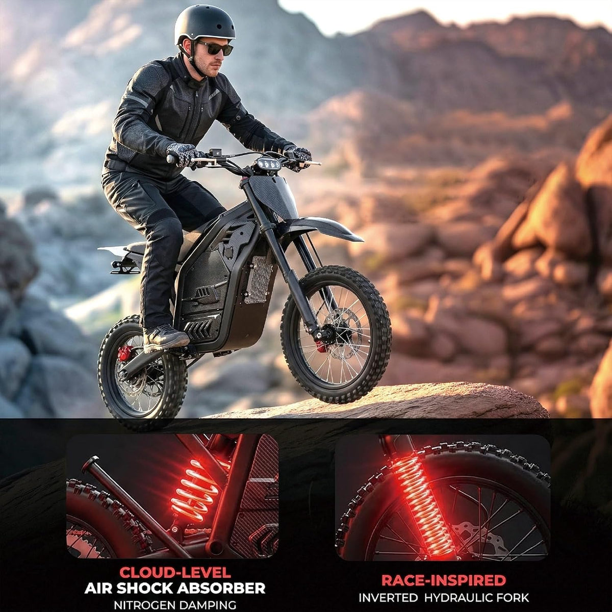 Electric Dirt Bike,4500W Peak Motor 48V 23Ah 45MPH 50 Miles Range