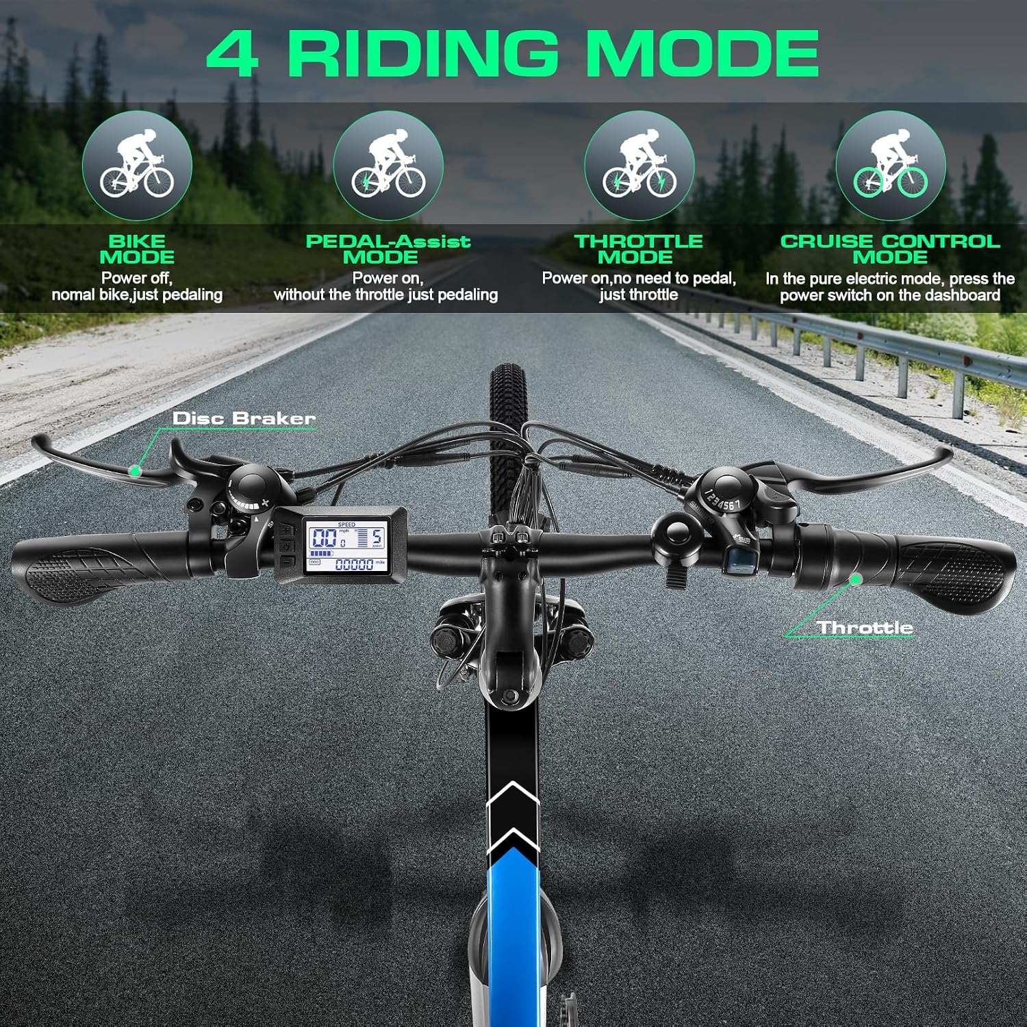 Vivi Electric Bike for Adults, 26 Tire Commuter ebike with 20MPH, 21 Speed