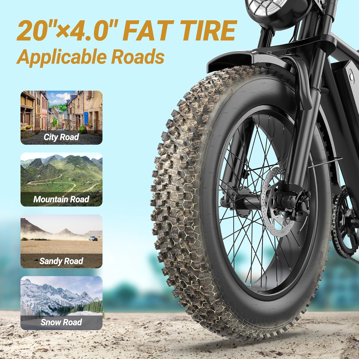 Electric E-Bike | Full Suspension | 1500W Peak Motor | 31/25 mph Top Speed | 25–70 Range | 48V 960/748 Wh Removable Battery | LED Headlights | 20/16-Inch All-Terrain Fat Tires |