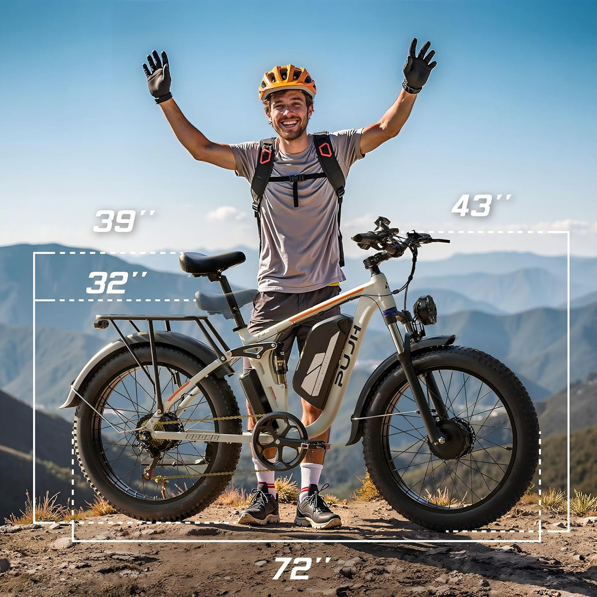 6000W 60V Dual Motor Electric Bike Up to 100Mi 24" Fat Tire for Adults